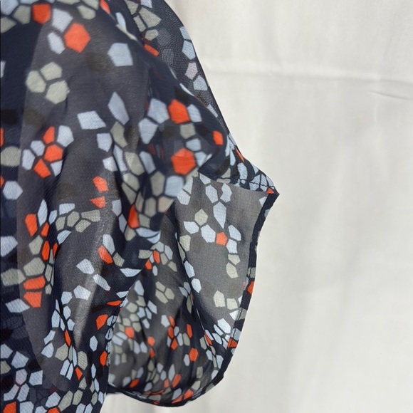 Emporio Armani Geometric Silk Blouse Black/Red Sz 42 / US 6 - Picture 8 of 12